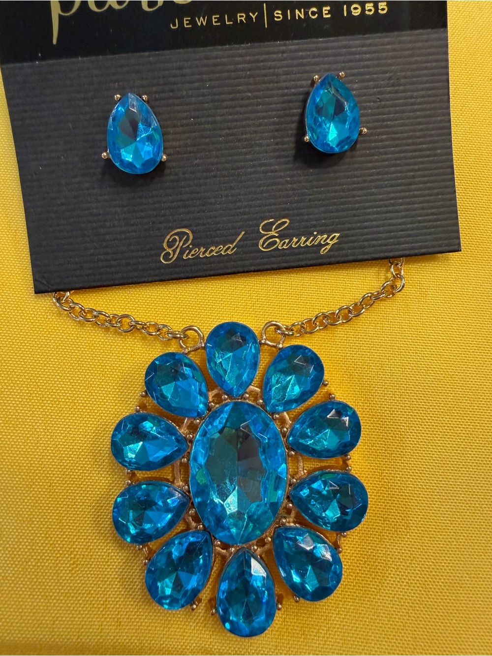 Park Lane Aqua Blue Statement Necklace & Earring Set